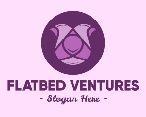 Purple Tulip Flower logo design