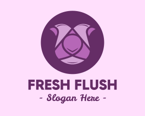 Purple Tulip Flower logo design