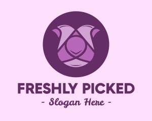 Purple Tulip Flower logo design