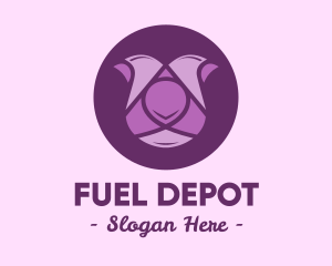 Purple Tulip Flower logo design