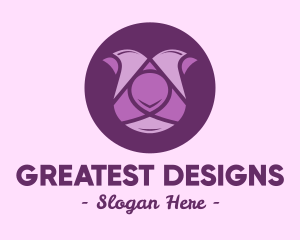 Purple Tulip Flower logo design