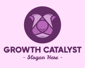 Purple Tulip Flower logo design