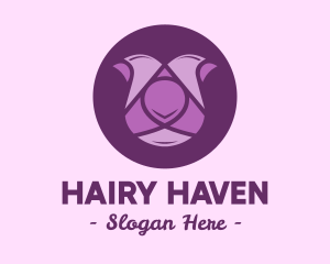 Purple Tulip Flower logo design