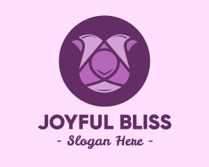 Purple Tulip Flower logo design