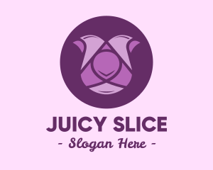 Purple Tulip Flower logo design