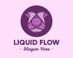 Purple Tulip Flower logo design