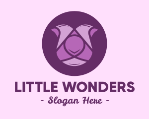 Purple Tulip Flower logo design