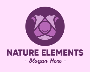 Purple Tulip Flower logo design