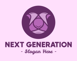 Purple Tulip Flower logo design