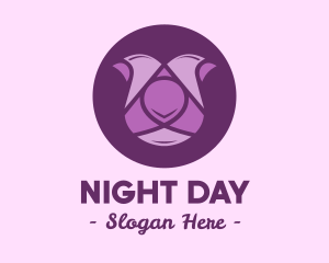 Purple Tulip Flower logo design