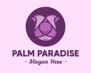 Purple Tulip Flower logo design