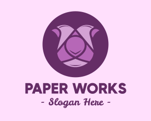 Purple Tulip Flower logo design