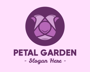 Purple Tulip Flower logo design