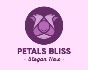 Purple Tulip Flower logo design