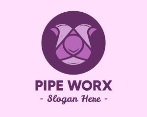 Purple Tulip Flower logo design