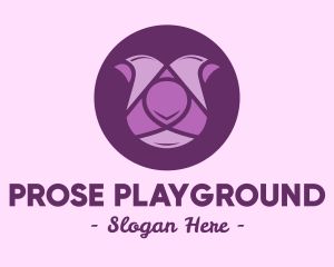 Purple Tulip Flower logo design