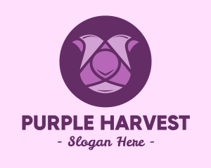 Purple Tulip Flower logo design