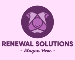 Purple Tulip Flower logo design