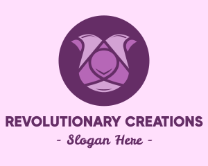 Purple Tulip Flower logo design