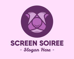 Purple Tulip Flower logo design