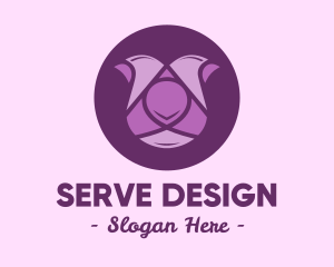 Purple Tulip Flower logo design