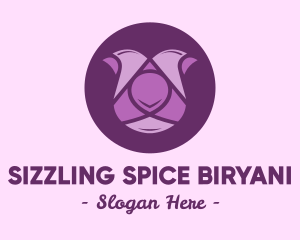 Purple Tulip Flower logo design