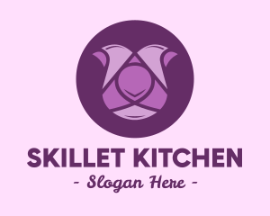 Purple Tulip Flower logo design