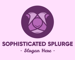 Purple Tulip Flower logo design