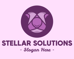 Purple Tulip Flower logo design