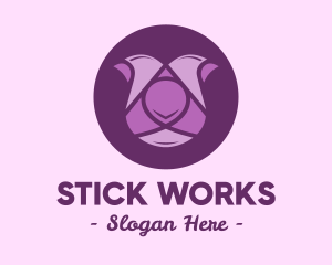 Purple Tulip Flower logo design