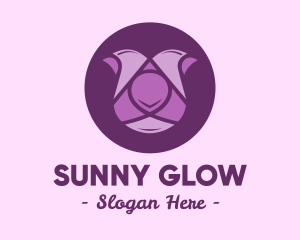 Purple Tulip Flower logo design