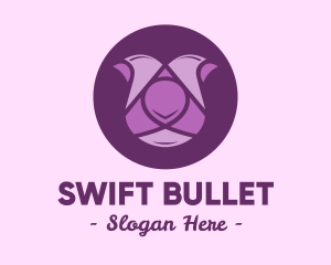 Purple Tulip Flower logo design