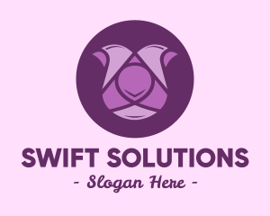 Purple Tulip Flower logo design