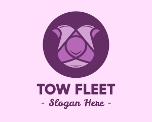 Purple Tulip Flower logo design