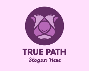 Purple Tulip Flower logo design