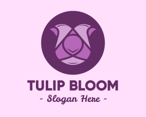 Purple Tulip Flower logo