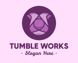 Purple Tulip Flower logo design