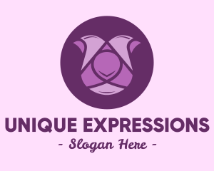 Purple Tulip Flower logo design