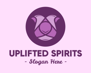 Purple Tulip Flower logo design