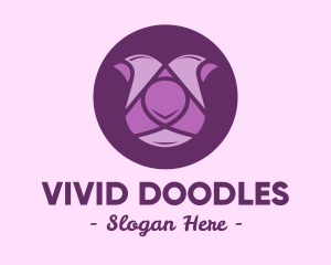 Purple Tulip Flower logo design