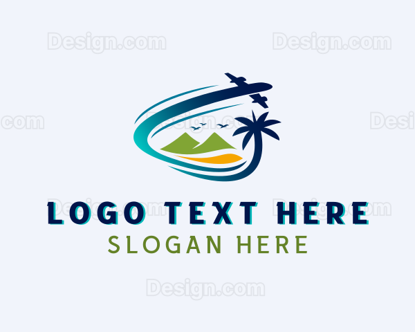 Beach Resort Travel Logo