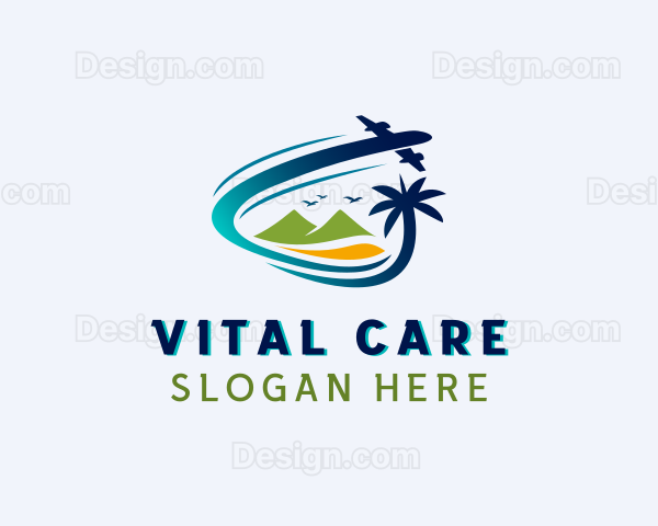 Beach Resort Travel Logo