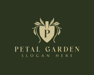 Floral Landscaping Shovel logo design