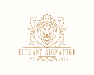 Elegant Regal Lion  logo design