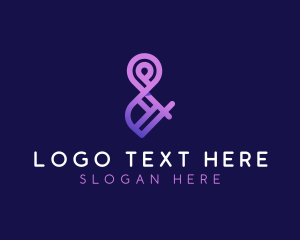 Gradient Purple Ampersand logo