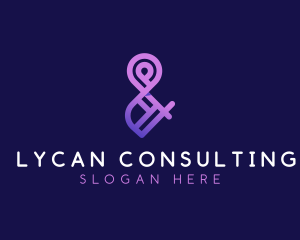 Gradient Purple Ampersand logo design