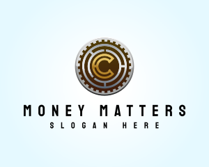 Currency Crypto Letter C logo design