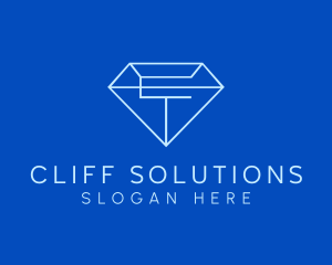 Blue Diamond Letter C logo design