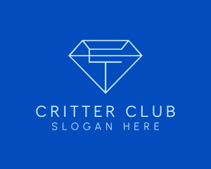 Blue Diamond Letter C logo design