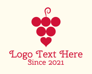 Food - Love Wine Grapes logo design